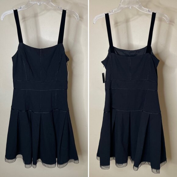 Juicy Couture Black Ponte Layered Hem Mini Dress Size 10 Runs Small - Picture 6 of 16